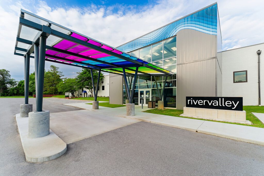 RiverValley Behavioral Health main campus building at 1100 Walnut Street in Owensboro, Kentucky.