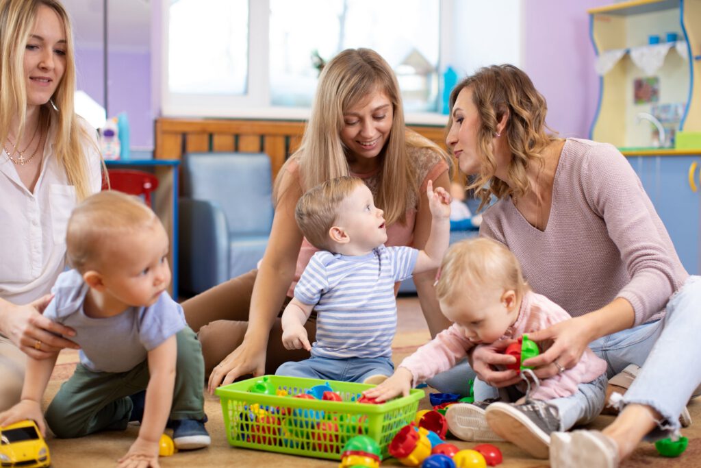 Mothers and babies bonding together during a maternal recovery support program